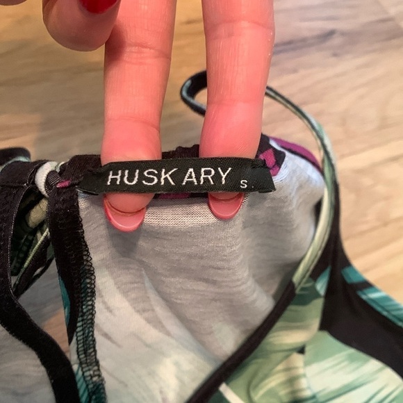 Huskary Tropical Floral Tie Cinched Waist Halter Maxi Dress Women’s S - Picture 5 of 15